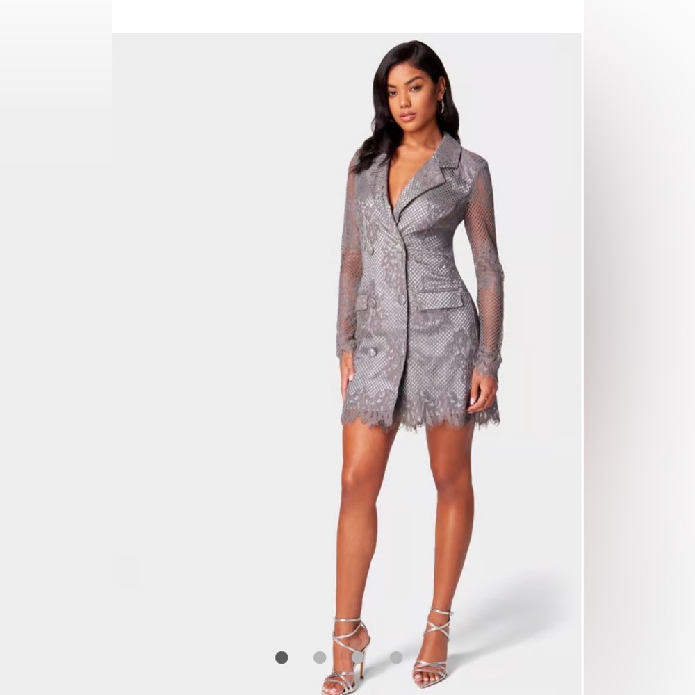 Lace Blazer Metallic Dress